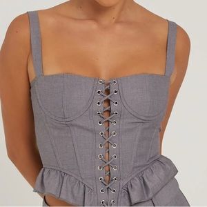 Lioness NWT Cuatro Corset in Slate - Size Large